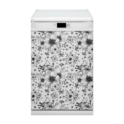 Painel magnético para máquina de lavar louça Padrão preto e branco