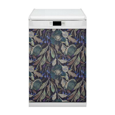 Painel magnético para máquina de lavar louça Padrão botânico