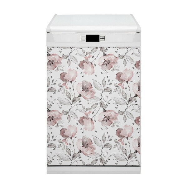 Capa magnética para máquina de lavar louça Papoulas pastéis