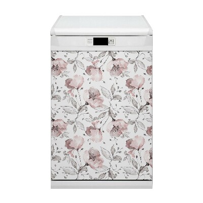 Capa magnética para máquina de lavar louça Papoulas pastéis