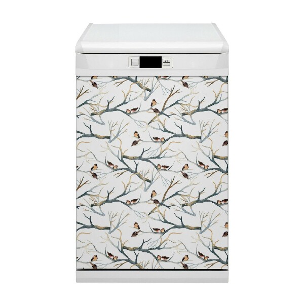 Painel magnético para máquina de lavar louça Pardais nos galhos