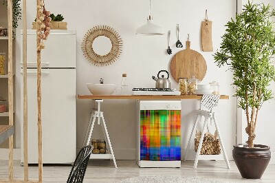 Capa magnética para máquina de lavar louça Padrão xadrez colorido