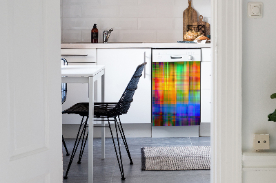 Capa magnética para máquina de lavar louça Padrão xadrez colorido