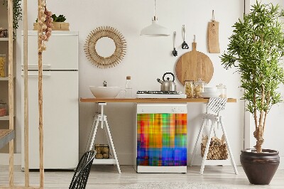 Capa magnética para máquina de lavar louça Padrão xadrez colorido