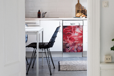 Painel magnético para máquina de lavar louça Flor vermelha