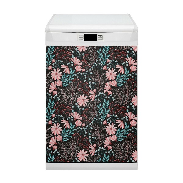 Painel magnético para máquina de lavar louça Flores vintage