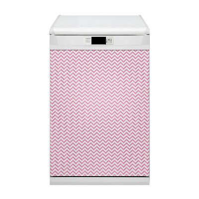 Capa magnética para máquina de lavar louça Ziguezagues rosa