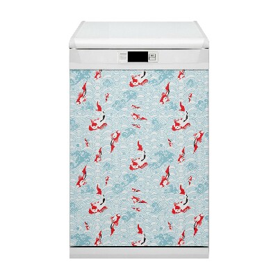 Painel magnético para máquina de lavar louça Carpa Koi