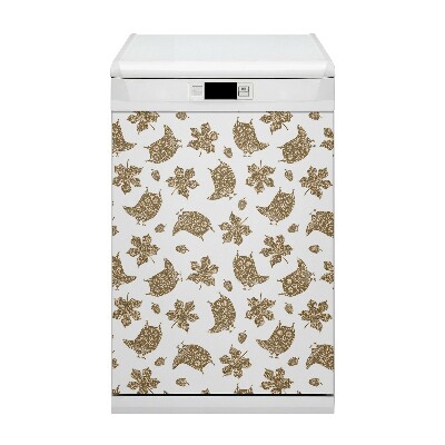 Painel magnético para máquina de lavar louça Folhas e corujas