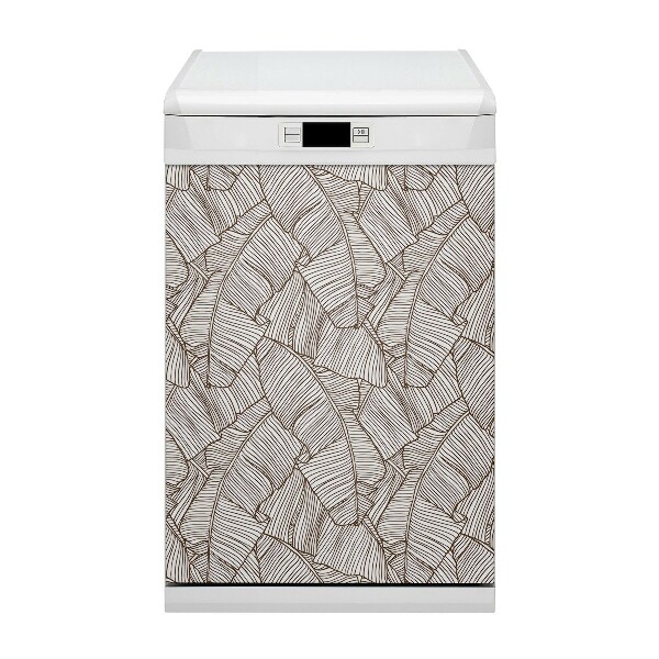 Capa magnética para máquina de lavar louça Folhas marrons