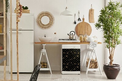 Painel magnético para máquina de lavar louça Mosaico dourado e preto