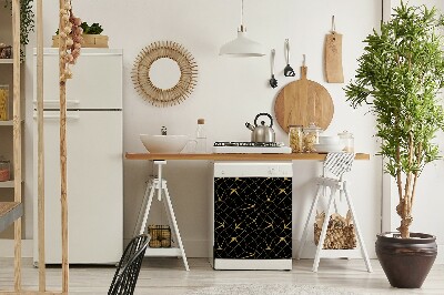 Painel magnético para máquina de lavar louça Mosaico dourado e preto