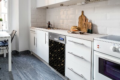 Painel magnético para máquina de lavar louça Mosaico dourado e preto