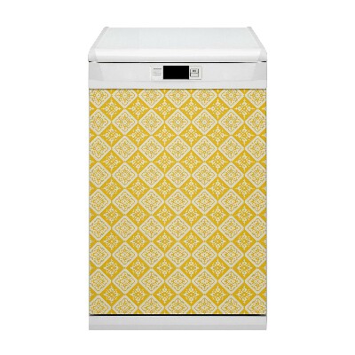 Painel magnético para máquina de lavar louça Padrão amarelo e branco