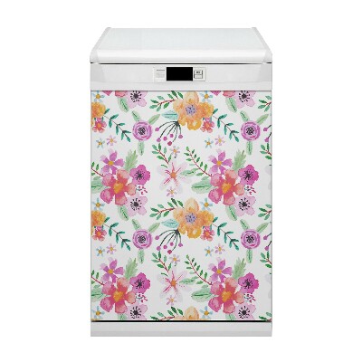 Painel magnético para máquina de lavar louça Desenho de flores