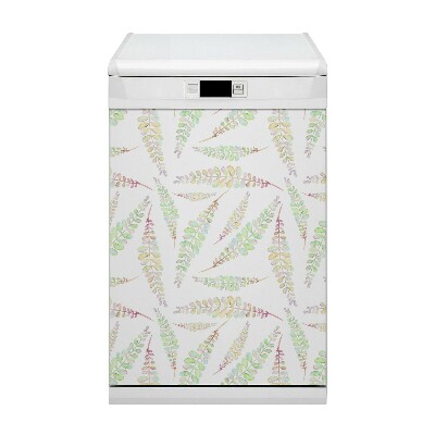 Capa magnética para máquina de lavar louça Folhas de aquarela