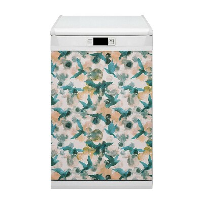 Capa magnética para máquina de lavar louça pássaros pintados