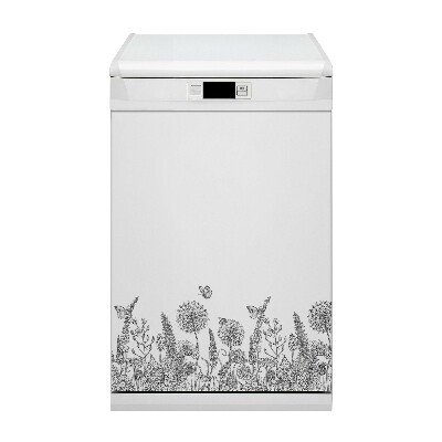 Capa magnética para máquina de lavar louça Esboço de flores