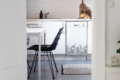 Capa magnética para máquina de lavar louça Esboço de flores