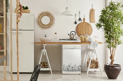 Capa magnética para máquina de lavar louça Esboço de flores