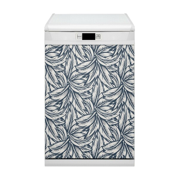 Capa magnética para máquina de lavar louça Folhas desenhadas