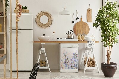 Capa magnética para máquina de lavar louça Folhas pastel