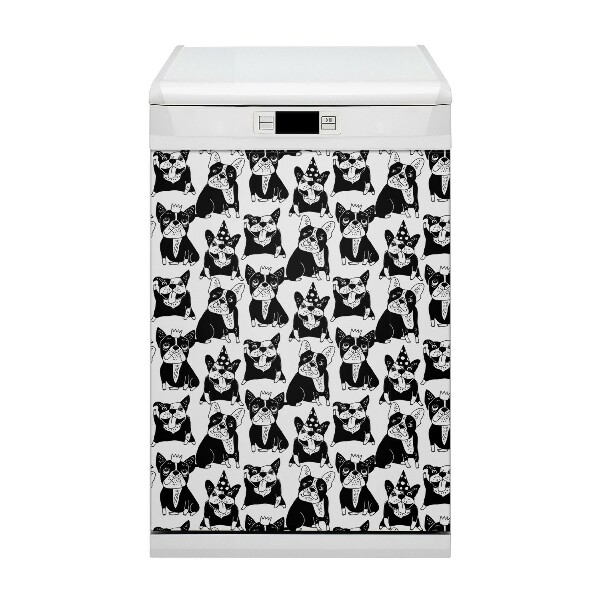 Capa magnética para máquina de lavar louça Cães felizes