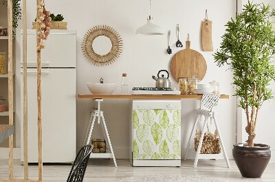 Painel magnético para máquina de lavar louça Folhas verdes