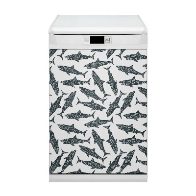 Painel magnético para máquina de lavar louça Tipografia de tubarão