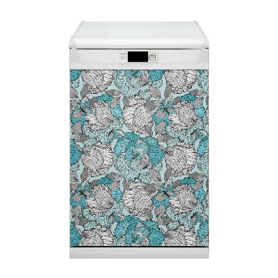 Capa magnética para máquina de lavar louça Padrão floral