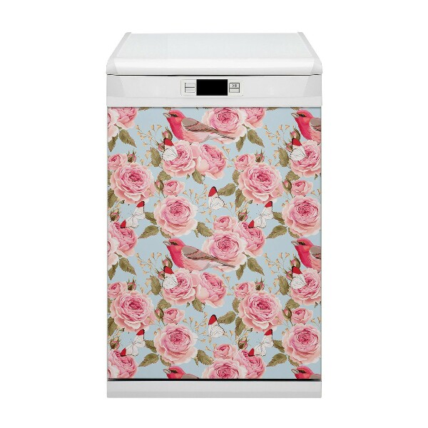 Painel magnético para máquina de lavar louça rosas inglesas