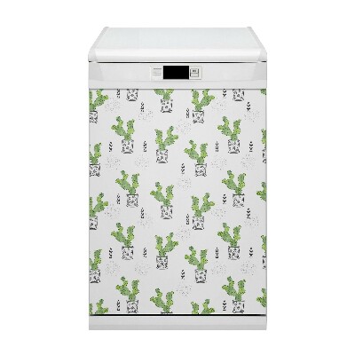 Capa magnética para máquina de lavar louça Cactos verdes