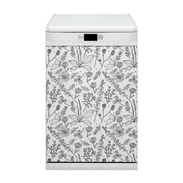 Painel magnético para máquina de lavar louça Flores e pontos