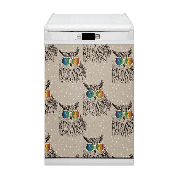 Capa magnética para máquina de lavar louça Corujas com óculos
