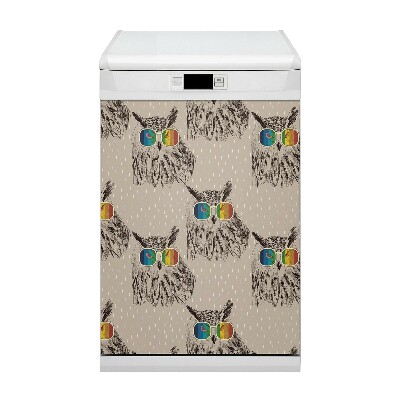 Capa magnética para máquina de lavar louça Corujas com óculos