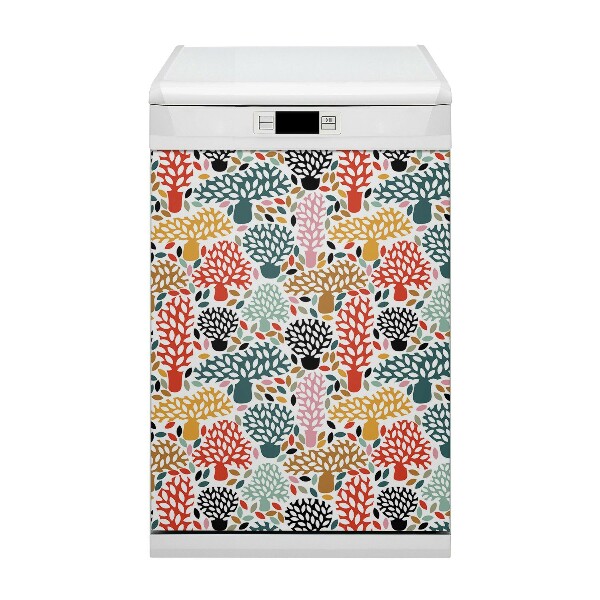 Capa magnética para máquina de lavar louça Rabisco de árvore