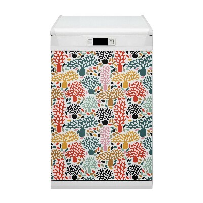 Capa magnética para máquina de lavar louça Rabisco de árvore