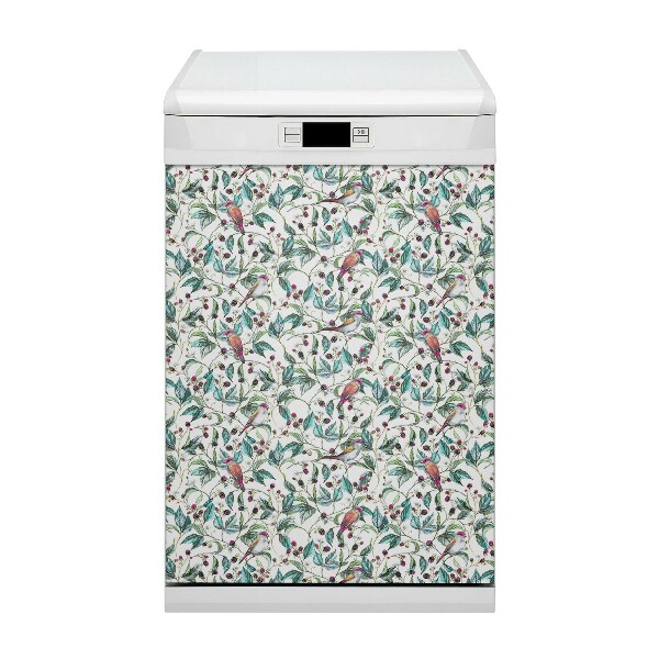 Capa magnética para máquina de lavar louça Pássaros em um galho