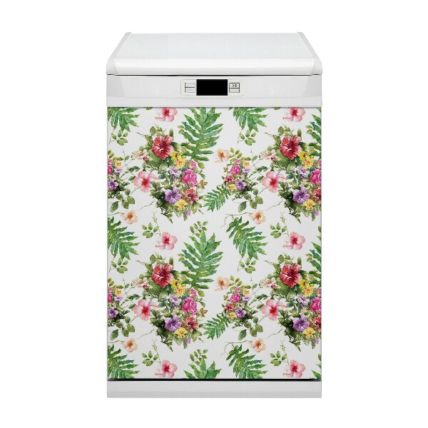 Capa magnética para máquina de lavar louça Folhas e flores