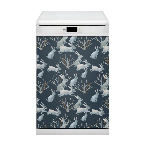 Painel magnético para máquina de lavar louça Coelhos Brancos