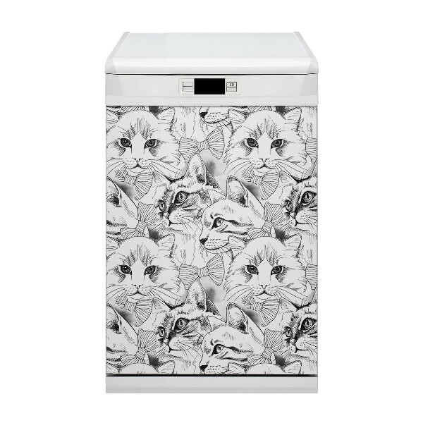 Capa magnética para máquina de lavar louça Gatos esboçados