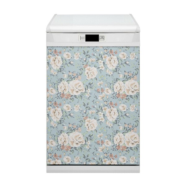 Capa magnética para máquina de lavar louça Flores vintage