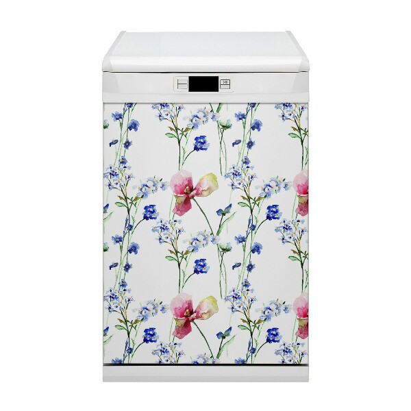 Capa magnética para máquina de lavar louça Flores pintadas