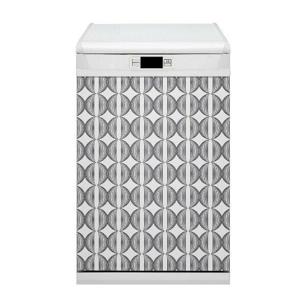 Capa magnética para máquina de lavar louça Padrão de círculos retrô