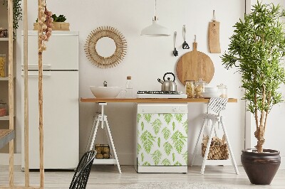 Capa magnética para máquina de lavar louça pegadas de samambaia