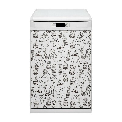 Painel magnético para máquina de lavar louça Desenho animado