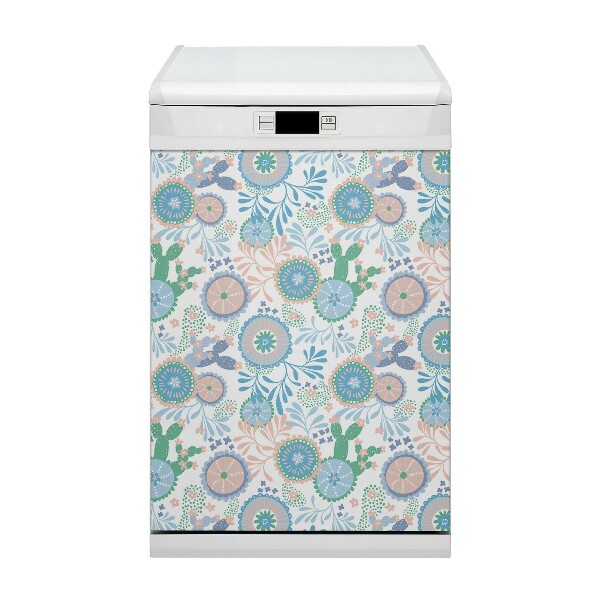 Capa magnética para máquina de lavar louça Flores vintage