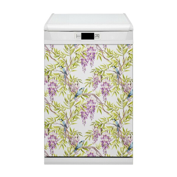 Painel magnético para máquina de lavar louça Pássaros em um galho