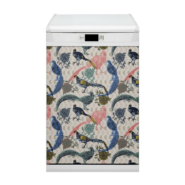 Painel magnético para máquina de lavar louça Codornas pintadas