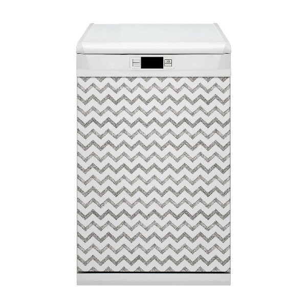 Painel magnético para máquina de lavar louça Ziguezagues prateados